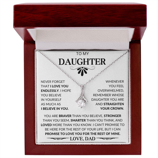 To My Daughter Love Dad - Alluring Beauty Necklace