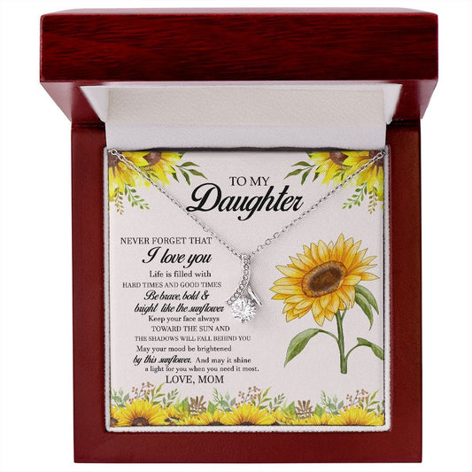 To My Daughter Love Mom- Alluring Beauty Necklace