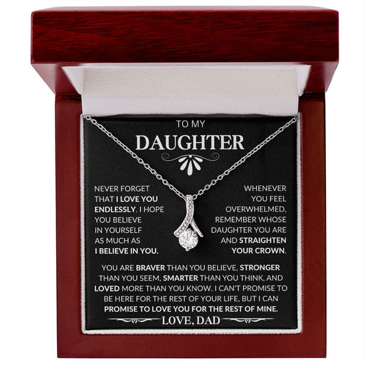 To My Daughter Love Dad- Alluring Beauty Necklace