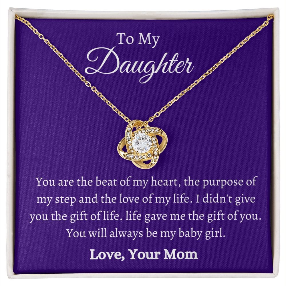 To My Daughter Love Mom - Love Knot Necklace