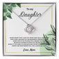 To My Daughter Love Knot Necklace - Love Mom