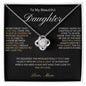 To My Beautiful Daughter Love Mom - Love Knot Necklace