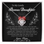 To My Lovely Bonus Daughter Love Mom - Love Knot Necklace