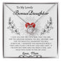 To My Lovely Bonus Daughter Love Mom - Love Knot Necklace