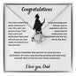 Congratulations on your graduation! Love Dad - Love Knot Necklace