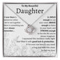 To My Beautiful Daughter Love Knot Necklace