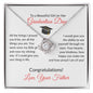To A Beautiful Girl on Her Graduation Day Love Your Father - Love Knot Necklace
