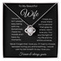 To My Beautiful Wife - Love Knot Necklace