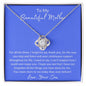 To My Beautiful Loving Mother - Love Knot Necklace