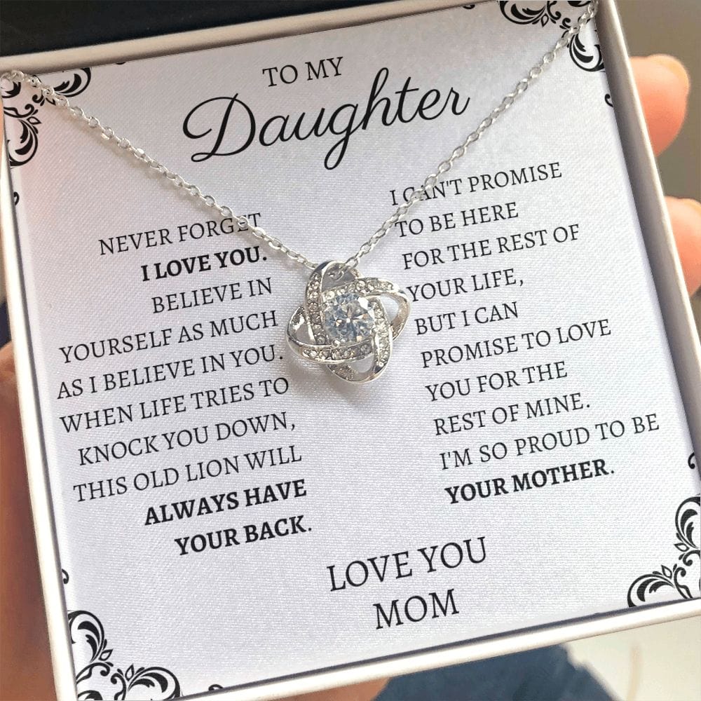 To My Daughter Love Mom - Love Knot Necklace