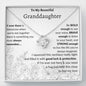 To My Beautiful Granddaughter Love Knot Necklace