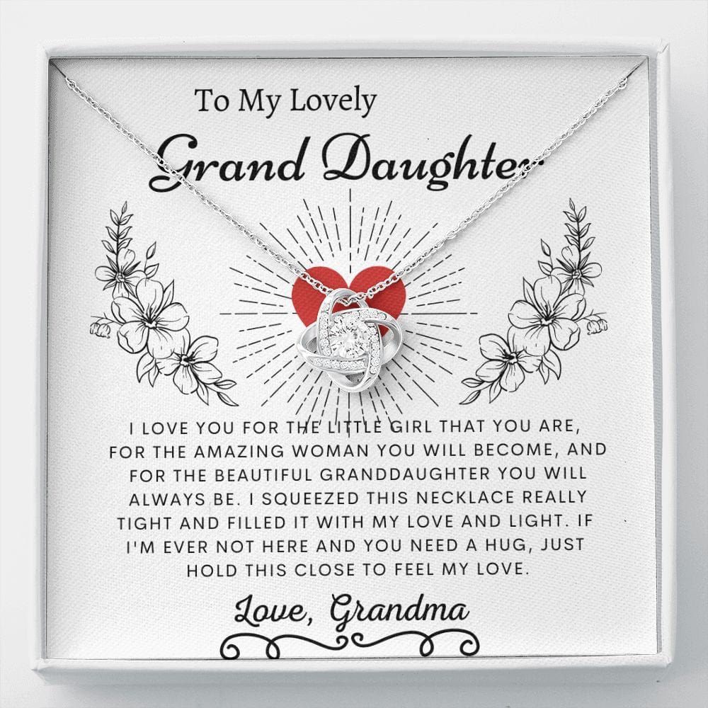 To My Lovely Grand Daughter Love Grandma- Love Knot Necklace