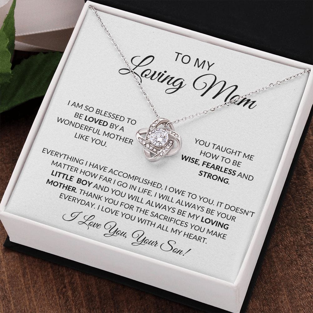 To My Loving Mother Love Son - Love Knot Necklace
