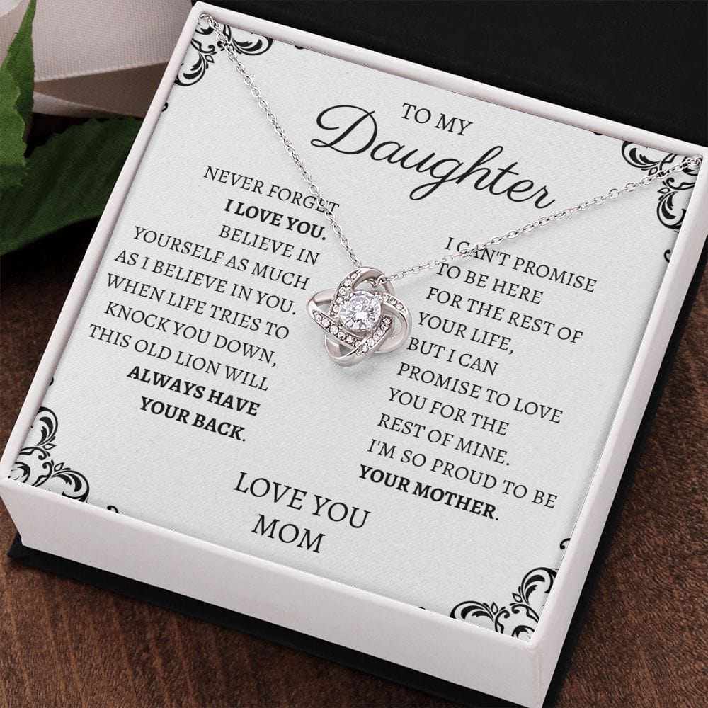 To My Daughter Love Mom - Love Knot Necklace