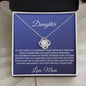 To My Daughter Love Knot Necklace - Love Mom