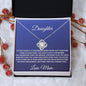 To My Daughter Love Knot Necklace - Love Mom