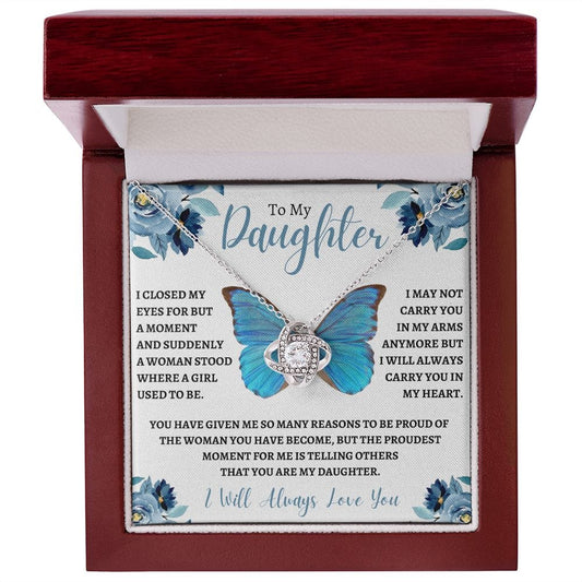 To My Daughter - Love Knot Necklace