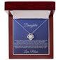 To My Daughter Love Knot Necklace - Love Mom