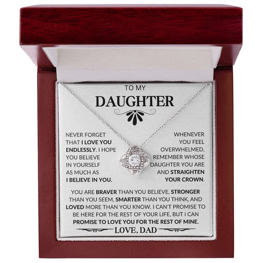 To My Daughter Love Dad - Love Knot Necklace