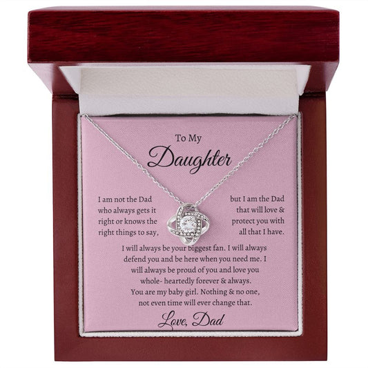 To My Daughter Love Dad - Love Knot Necklace