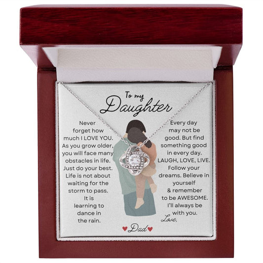 To My Daughter Love Dad - Love Knot Necklace
