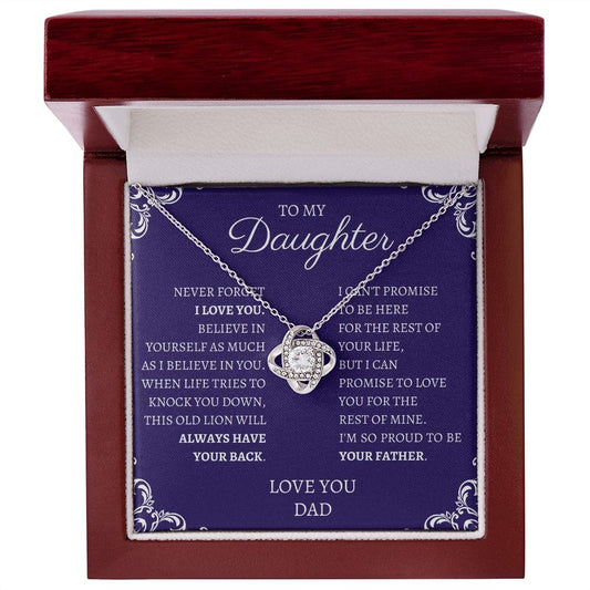 To My Daughter Love Dad - Love Knot Necklace