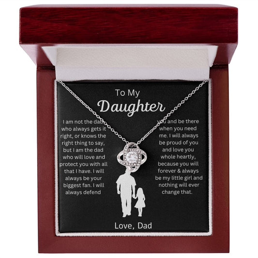 To My Daughter Love Dad- Love Knot Necklace
