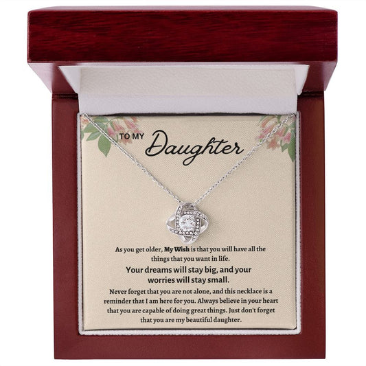 To My Daughter Love Knot Necklace