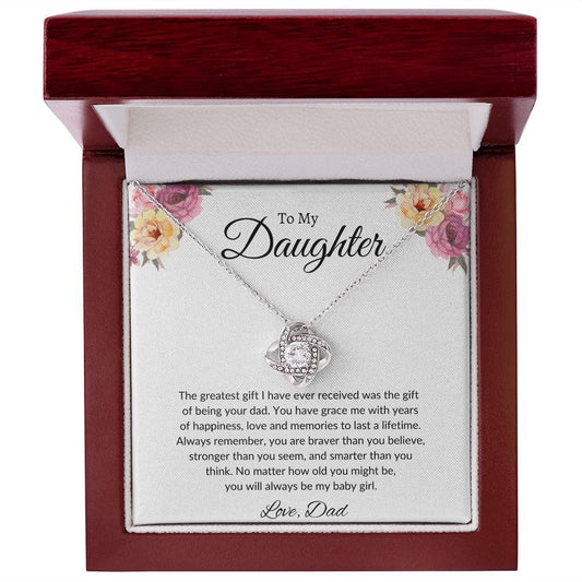 To My Daughter Love Dad - Love Knot Necklace