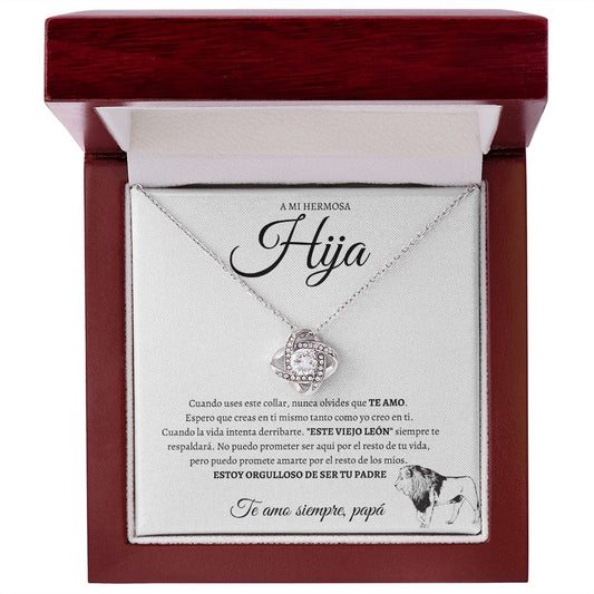 A Mi Hermosa Te Amo Papa - Love Knot Necklace
