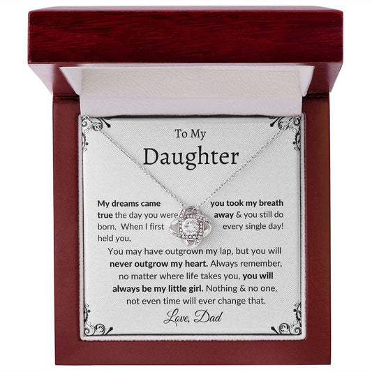 To My Daughter Love Knot Necklace - Love Dad