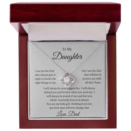 To My Daughter Love Dad - Love Knot Necklace