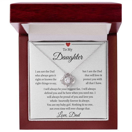 To My Daughter Love Dad - Love Knot Necklace