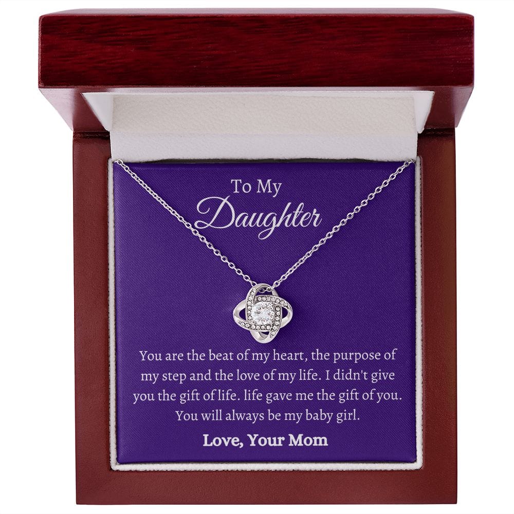 To My Daughter Love Mom - Love Knot Necklace