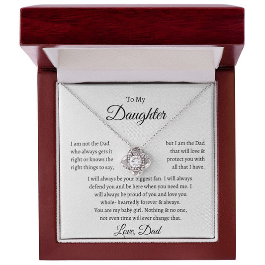 To My Daughter Love Dad - Love Knot Necklace