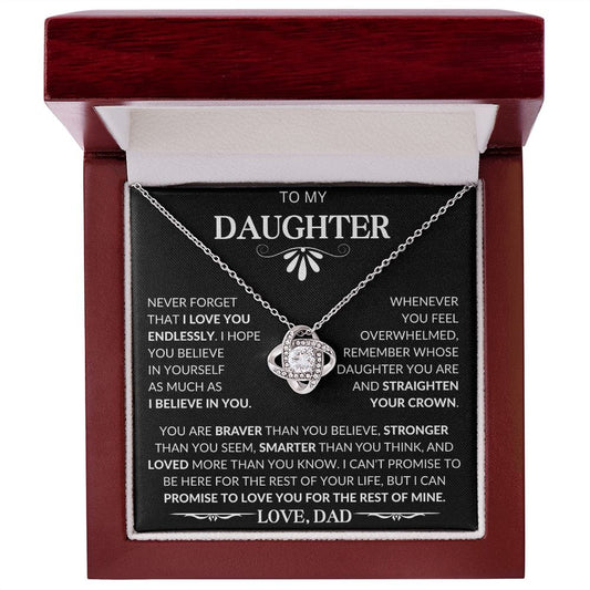 To My Daughter Love Dad- Love Knot Necklace