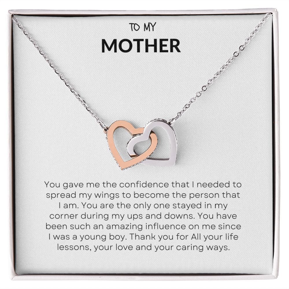 To My Mother (Son)- Interlocking Heart Necklace