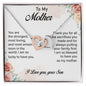To My Mother Love your Son - Interlocking Hearts Necklace