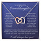 To MY Beautiful Granddaughter- Interlocking Hearts Necklace