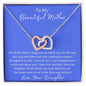 To My Beautiful Loving Mother - Interlocking Hearts Necklace