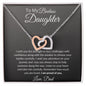 To My Badass Daughter Love Dad - Interlocking Hearts Necklace