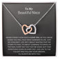To My Beautiful Niece - Interlocking Hearts Necklace