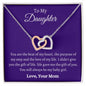 To My Daughter Love Mom - Interlocking Hearts Necklace