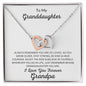 To My Granddaughter Love Grandpa - Interlocking Hearts Necklace