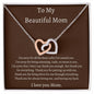 To My Beautiful Mom - Interlocking Hearts Necklace