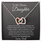 To My Badass Daughter Love Dad - Interlocking Hearts Necklace