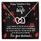 To My Wife Happy Valentine's Day - Interlocking Hearts Necklace
