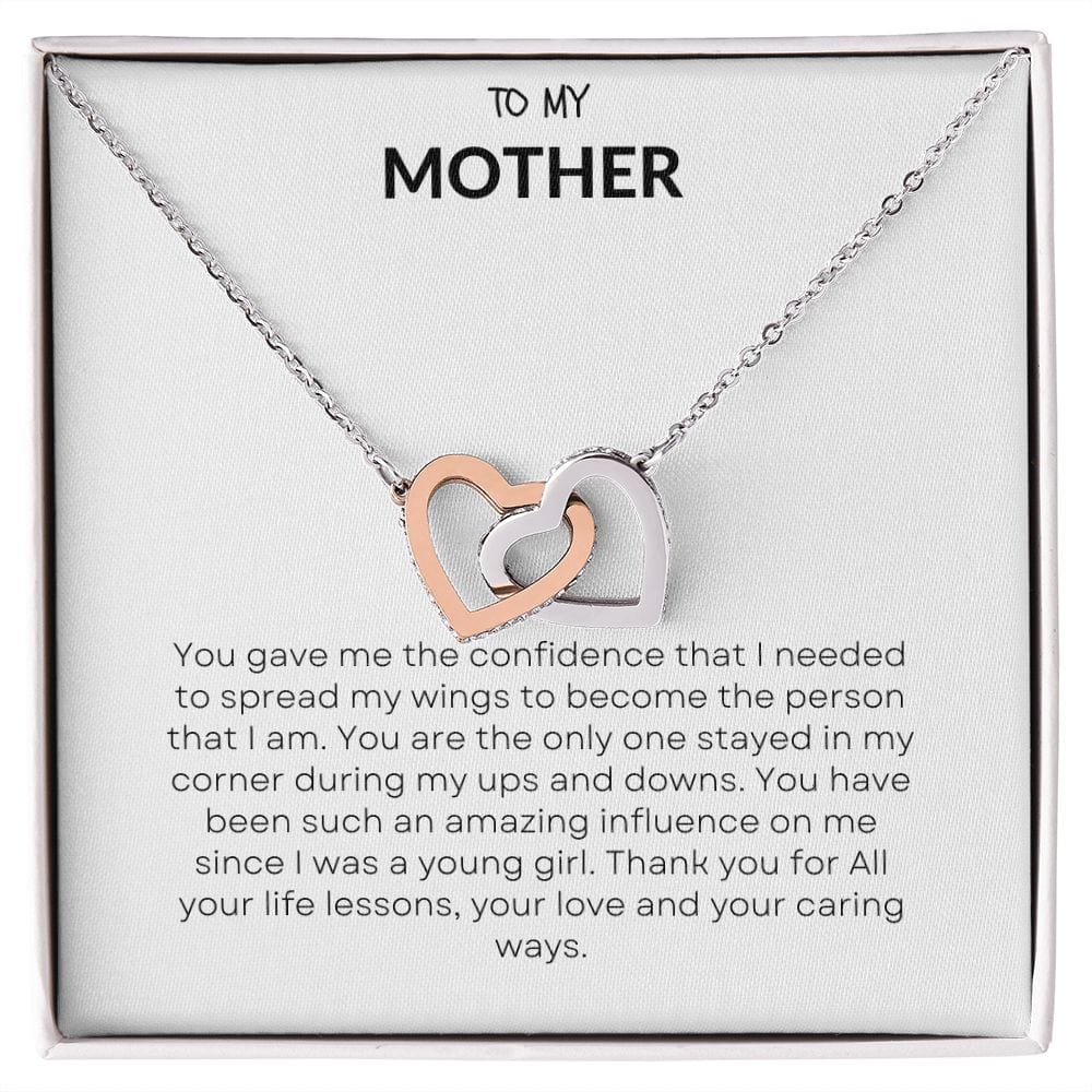 To My Mother (Daughter) - Interlocking Heart Necklace