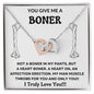 You Give Me a Boner - Interlocking Hearts Necklace