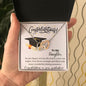 To My Daughter congratulations on your graduation - Interlocking Hearts Necklace